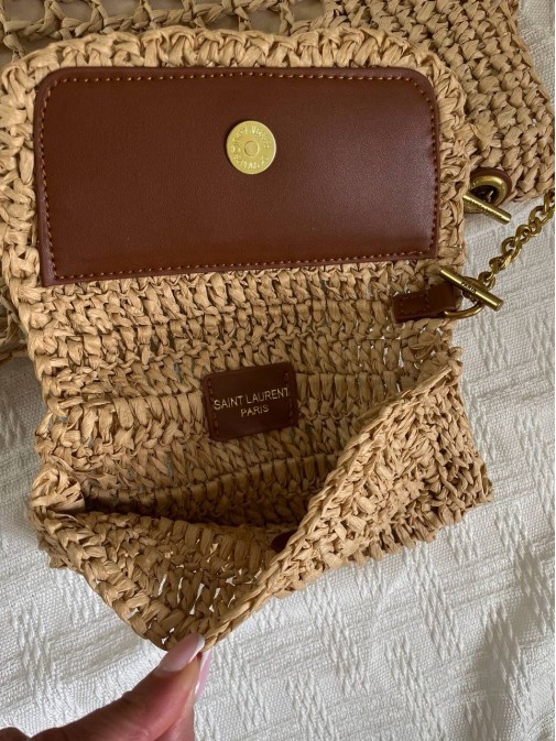 Соломʼяна сумочка YSL + гаманець