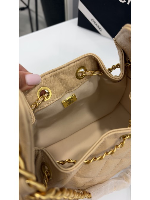 Chanel 22 Small Handbag Light Beige Gold