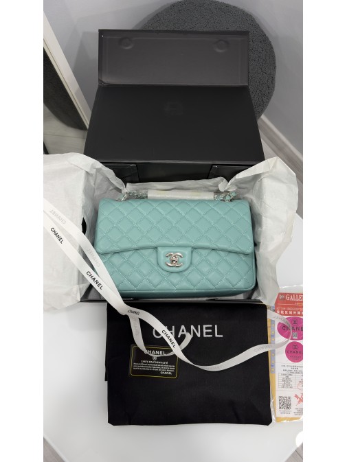 Chanel Classic Flap Bag Tiffany Blue