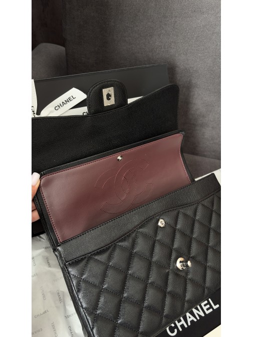 Chanel Classic 11.12 Maxi Handbag Silver