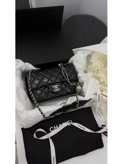 Chanel Mini Classic Rectangular Flap Bag Black Silver Chanel Mini Classic Rectangular Flap Bag Black Silver