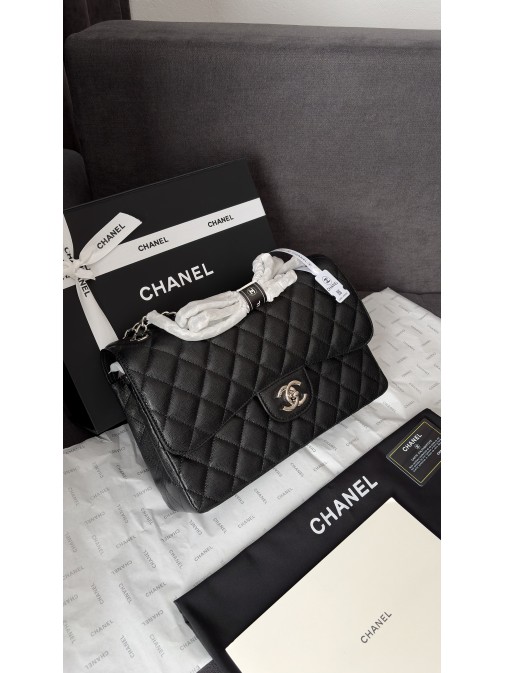 Chanel Classic 11.12 Maxi Handbag Silver