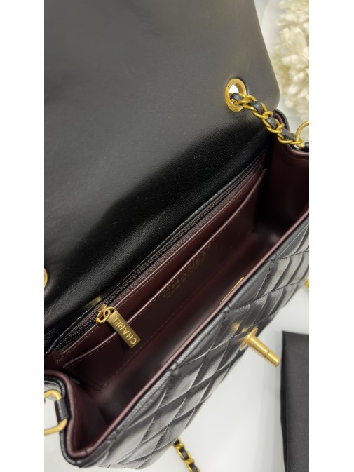 Chanel Mini Classic Rectangular Flap Bag Black Gold