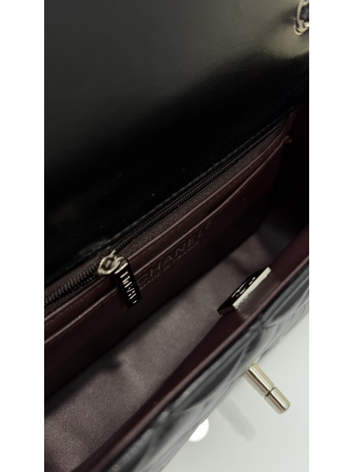 Chanel Mini Classic Rectangular Flap Bag Black Silver Chanel Mini Classic Rectangular Flap Bag Black Silver