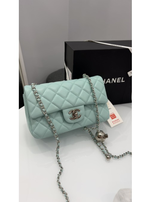 Chanel Classic 1.55 Small Single Flap Bag Tiffany Silver Chanel Classic 1.55 Small Single Flap Bag Tiffany Silver
