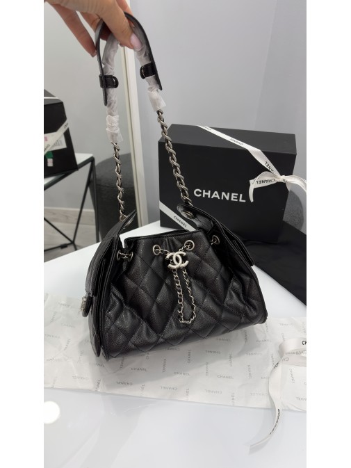 Chanel 22  Hobo Bag Black silver