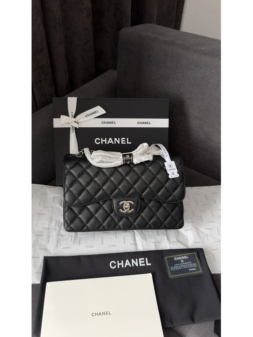 Chanel Classic 11.12 Maxi Handbag Silver