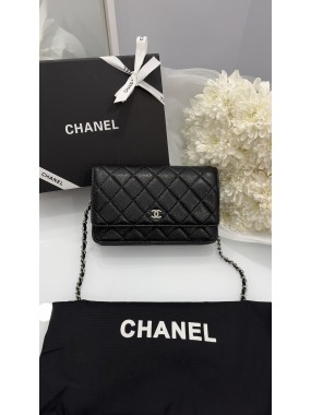 Chanel Classic Wallet on Chain (Зерниста шкіра )