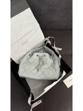 Chanel 25 Hobo Bag Blue Silver