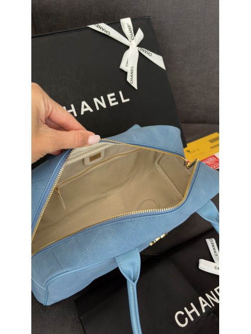 Chanel Large Bowling Bag Blue