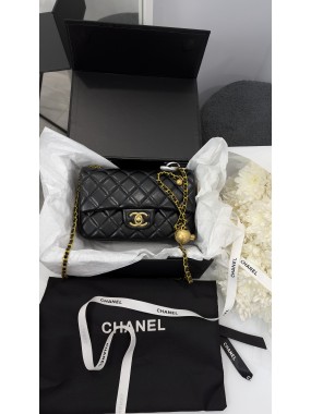 Chanel Mini Classic Rectangular Flap Bag Black Gold