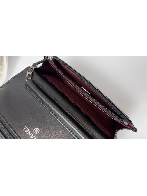 Chanel Classic Wallet on Chain Silver  ( гладка шкіра)