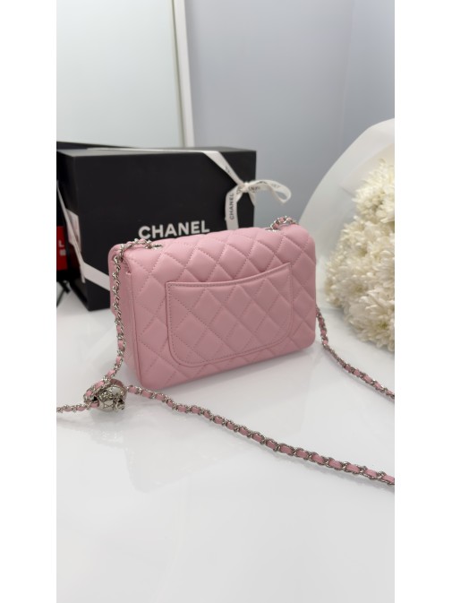 Chanel Mini Classic Rectangular Flap Bag Silver