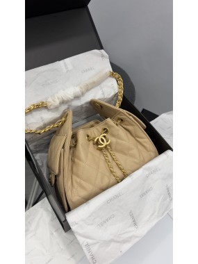 Chanel 22 Small Handbag Light Beige Gold