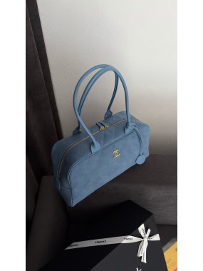 Chanel Large Bowling Bag Blue